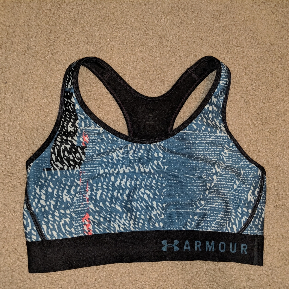 Under Armour compression sports bra - small - high impact - teal & black